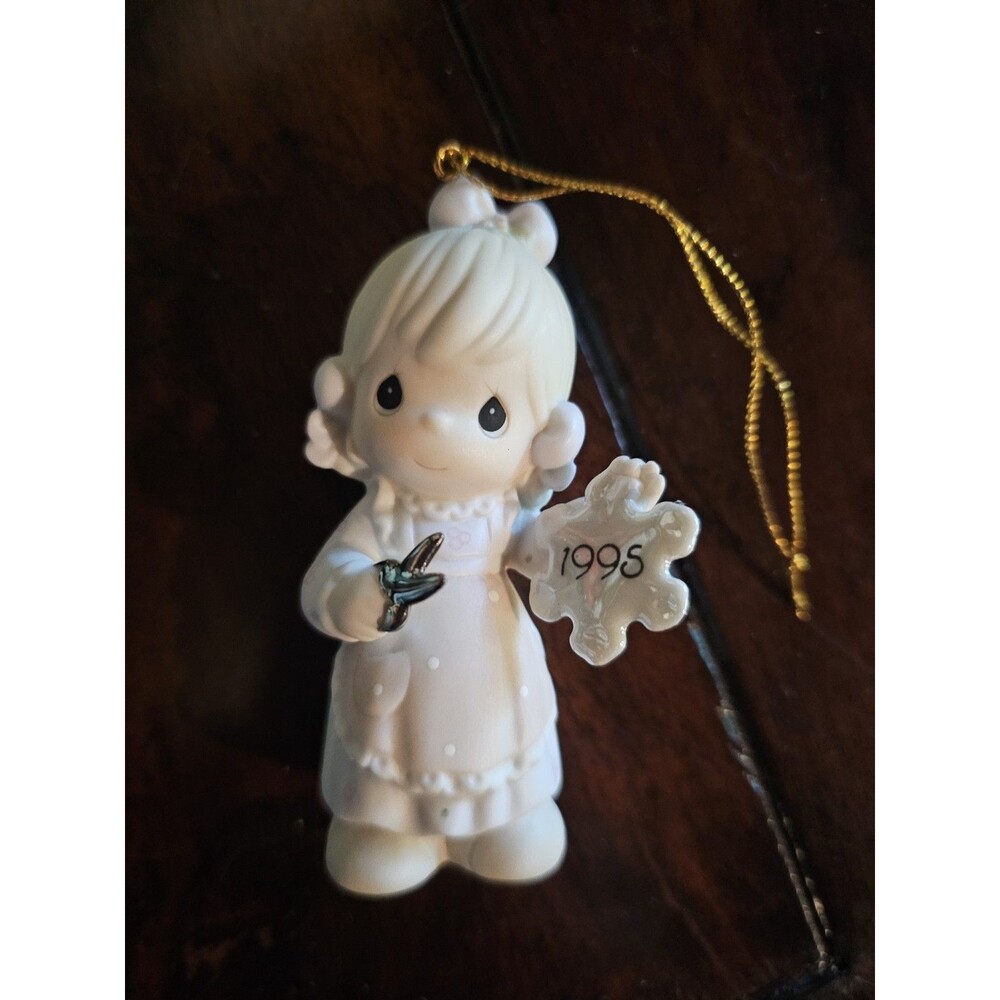 1995 Precious Moments by Enesco "He Covers..." Porcelain Hanging Ornament w/Box